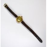 A lady's vintage 9ct gold wristwatch with Swiss movement,