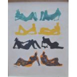 ** After Henry Moore (1898-1986) - Eight reclining figures, lithograph in colours, 1962, 36 x 28 cm,