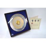 A Danbury Mint silver 1978 25th Anniversary of Coronation commemorative plate,