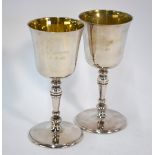A pair of silver goblets with campana bowls on baluster stems, C. J. Vander Ltd., London 1987, 18.