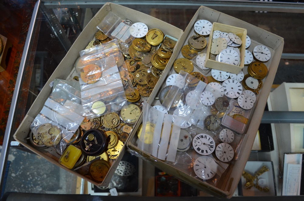 An extensive collection of pocket watch movements,