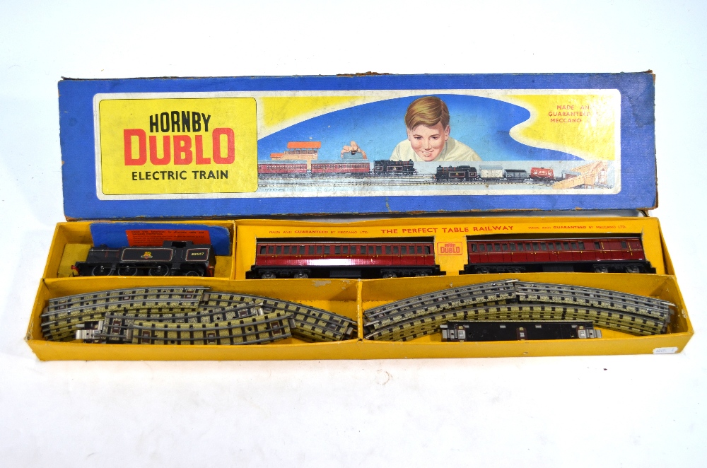 A boxed Hornby Dublo EDP10 0-6-2 Tank Passenger Train Set with triple track,