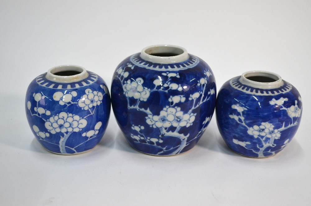 Five Chinese blue and white oviform ginger jars and a blue and white bowl (6) - Image 2 of 6