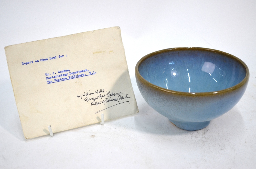 A Chinese Junyao bowl with thick and even, slightly mottled, turquoise glaze, - Image 2 of 9