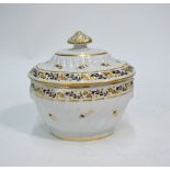 An 18th century Chamberlain's oval sugar box and cover of moulded writhen form,