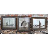 Three vintage photographs of yachts, two by Beken of Cowes, mounted,