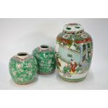 A Chinese polychrome enamel oviform vase and cover,