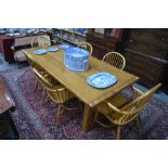 A Batheaston oak refectory trestle table, originally supplied by Wessex Farthingale Ltd.