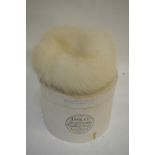 A lady's white fox fur hat, to/w a Lock & Co.