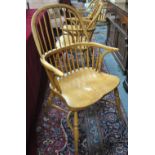 A pair of Batheaston oak Windsor stickback armchairs, model no.