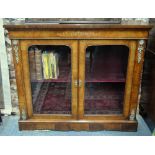 A Victorian cross-banded, ormolu mounted and inlaid side cabinet,