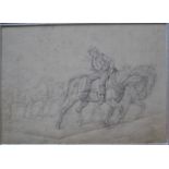 Count Stanislao Grimaldi del Poggetto (1825-1903) - Sketch of man on horseback leading team of