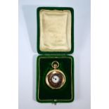 An Edwardian lady's 12ct gold half-hunter fob-watch with top-wind lever movement,