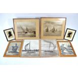 Four vintage photographs of sailing boats including two 1952 Dragon Class Regatta subjects,