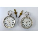 A late Victorian silver open-faced pocket watch with Express English Lever Movement no. 296482 by J.