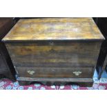 An 18th century fruitwood mule trunk,