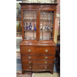 A Victorian mahogany secretaire bookcase,