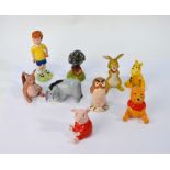 Eight Beswick Disney Winnie-the-Pooh characters -to/w WP55- Wol on a Honey Pot Condition
