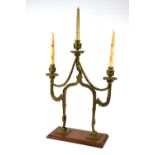 A good quality ormolu triform candelabra,