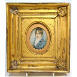 Samuel Shelley - An oval portrait miniature of a young gentleman with fashionable hair-style,