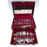 A canteen of Heritage plate rat-tail flatware and cutlery for twelve including carving set (little