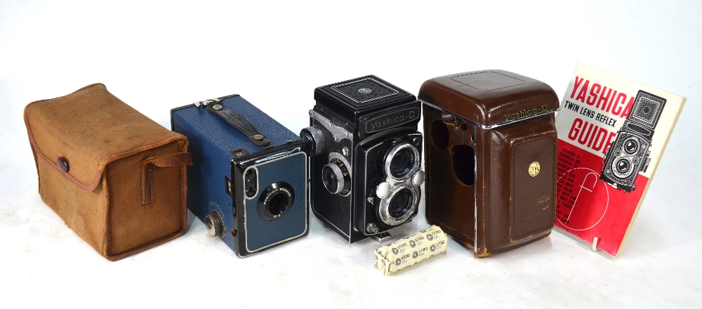 A Yashika D twin lens reflex camera,