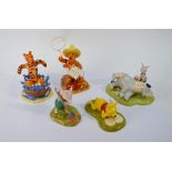 Five Royal Doulton Disney Winnie-the-Pooh models - WP26 - Piglet planting a Haycorn,