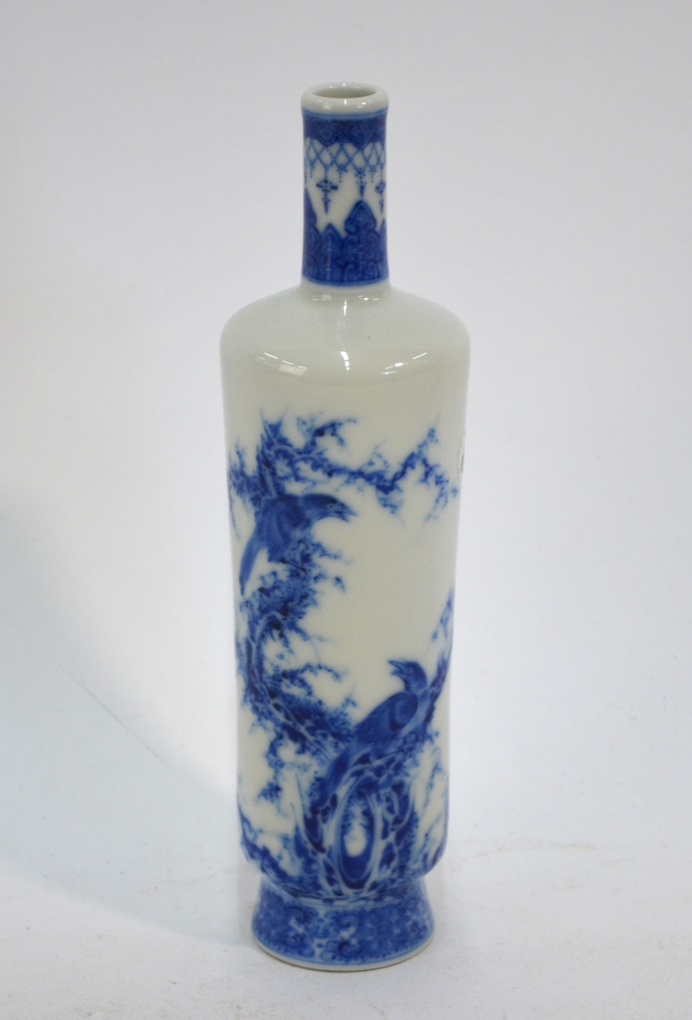 A Chinese blue and white vase with cylindrical neck and tapering body, - Image 2 of 13