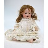A German AB 1352 45 bisque-headed girl doll with blond wig,