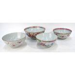 Four Chinese Export porcelain bowls,