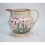 A large 19th century Sunderland lustre ale jug,