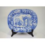 James & Ralph Clews 19th century blue and white meat plate,