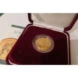 1980 gold sovereign, Royal Mint case.