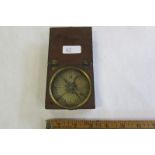 Late 18th Century mahogany cased compass inscribed in lid W. Down.