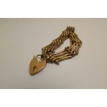 9ct gold padlock bracelet.