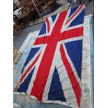 Union Jack flag circa 1940s. 73" x 138".