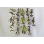 J. O. Hill and Co WW I gas masked figures (3), Britain's Empire soldiers (8), 15 loose guns and