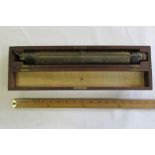 Mahogany cased 'Direct Reading Instrument Co' brass level, with chart to interior of box. 16” long.