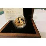 2007 Britannia gold proof £25 coin, cased, No. 0258