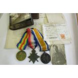Set of three WWI medals relating to 17997 Pte A. Ryan SCO. RIF; with ephemera.