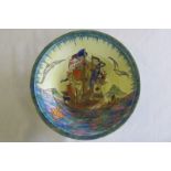 Crown Devon Fieldings 'Art Deco' galleon bowl, 25cm dia.