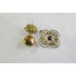 9ct 'Fusiliers' brooch and gold pendant.