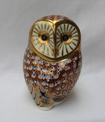 A Royal Crown Derby owl paperweight,