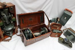 A Hilger & Watts theodolite, cased together with a cased autoset level, a cased level,