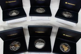 A collection of 5oz silver coins, including 70th anniversary Battle of Britain,