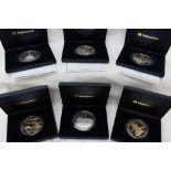 A collection of 5oz silver coins, including 70th anniversary Battle of Britain,