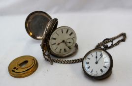 A late Victorian silver open faced pocket watch,