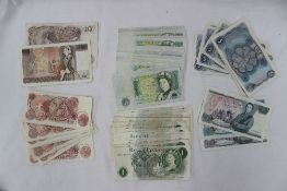 Banknotes - assorted bank notes including two ten pound notes,