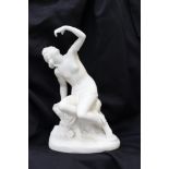 A Copeland Parian figure of a semi nude female on a rock,