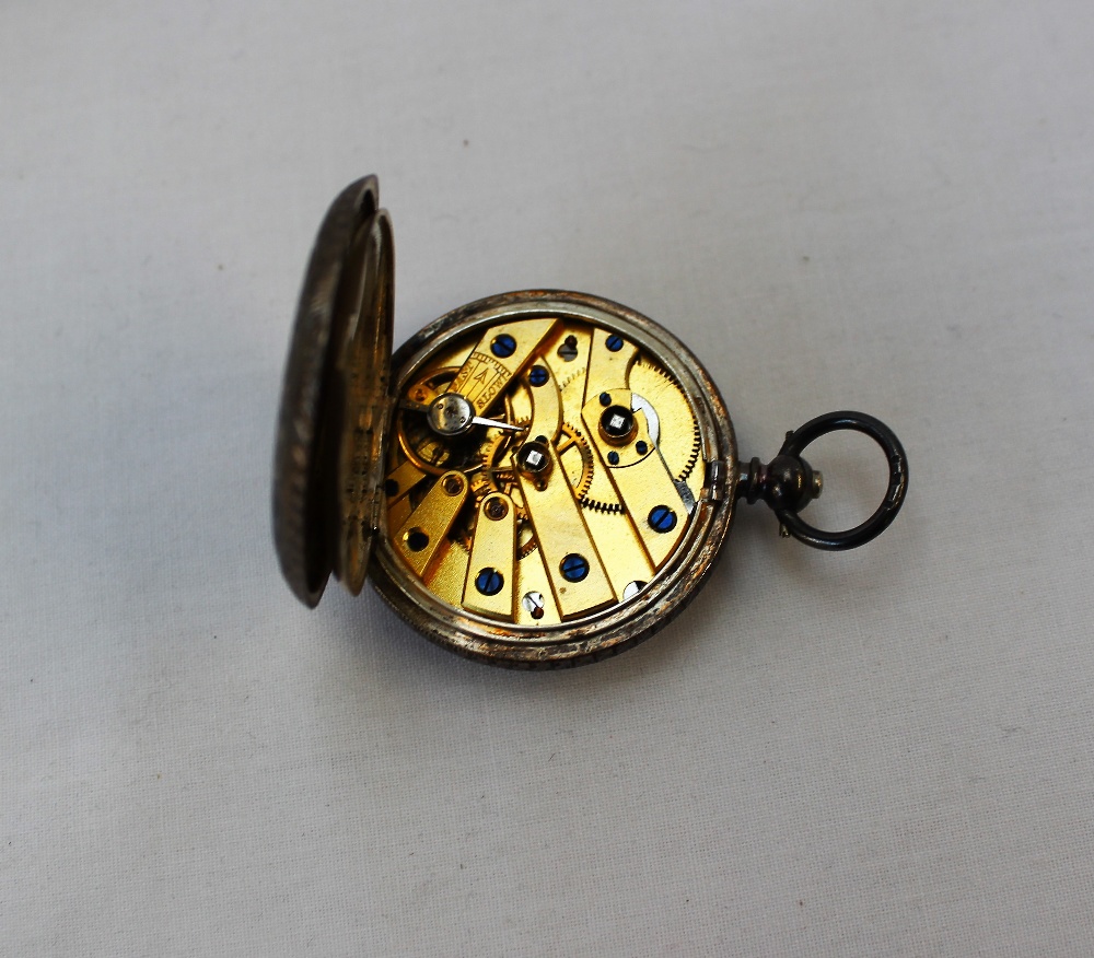 A late Victorian silver open faced pocket watch, - Image 2 of 3